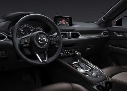 Mazda CX-5 bei Auto Stahl Modellabbildung, Blick in den Innenraum, Fahrerseite plus Lenkradansicht